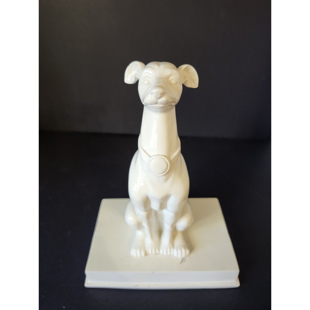 Greyhound Dog Figurine Statue White Whippet 8" tall